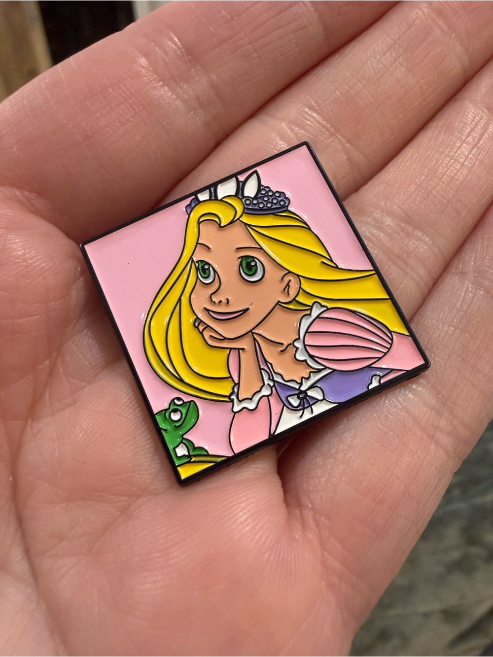 Disney Tangled inspired Pink Rapunzel & Pascal Princess Enamel Pin